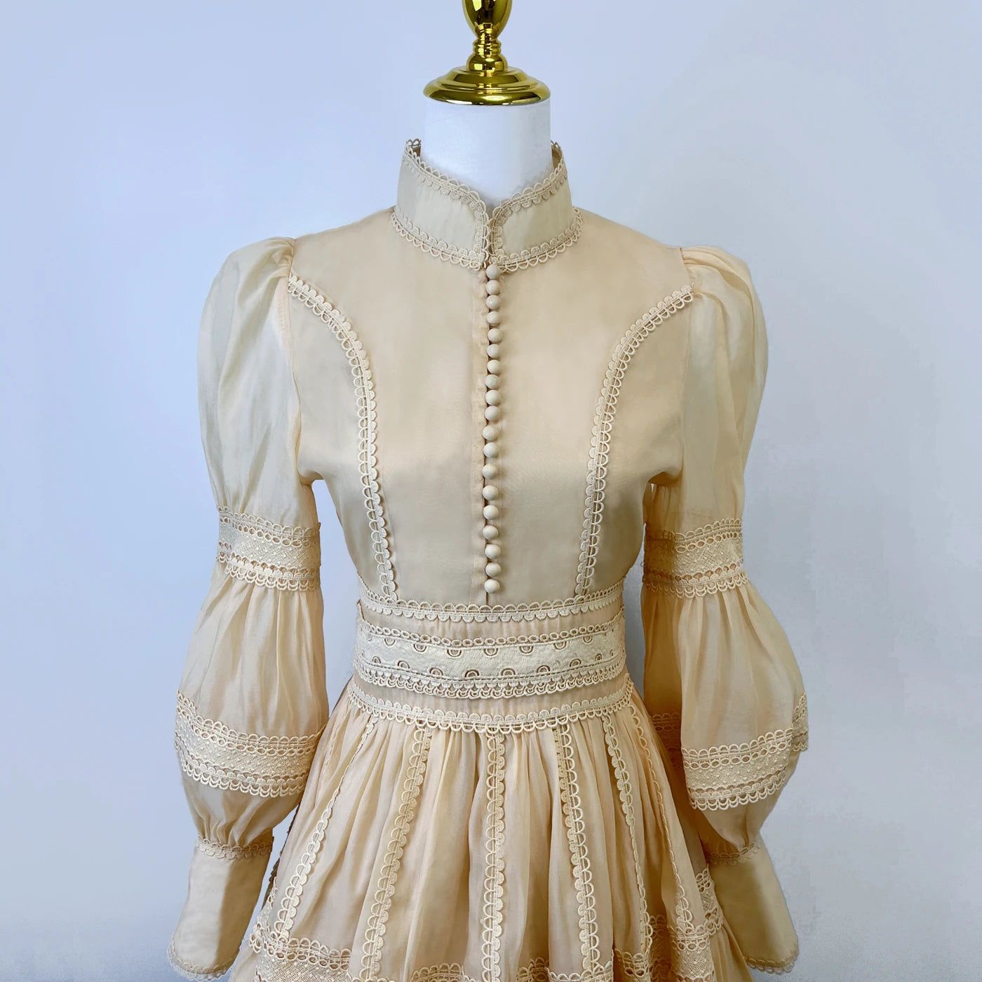 Turtleneck Puff Sleeve Elegant Dress