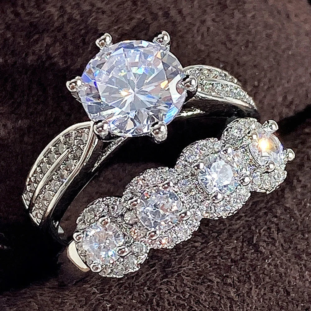 2Pc Cubic Zirconia Ring