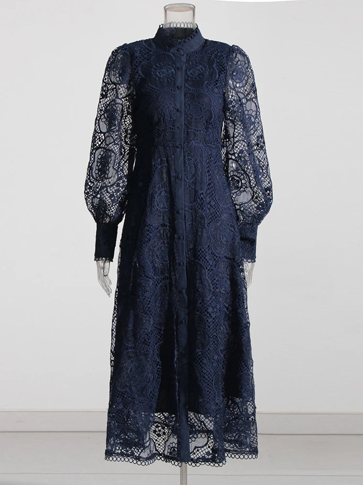 Long Dress With Lantern Sleeves