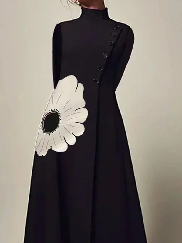 Women's Long Sleeves Floral Dress