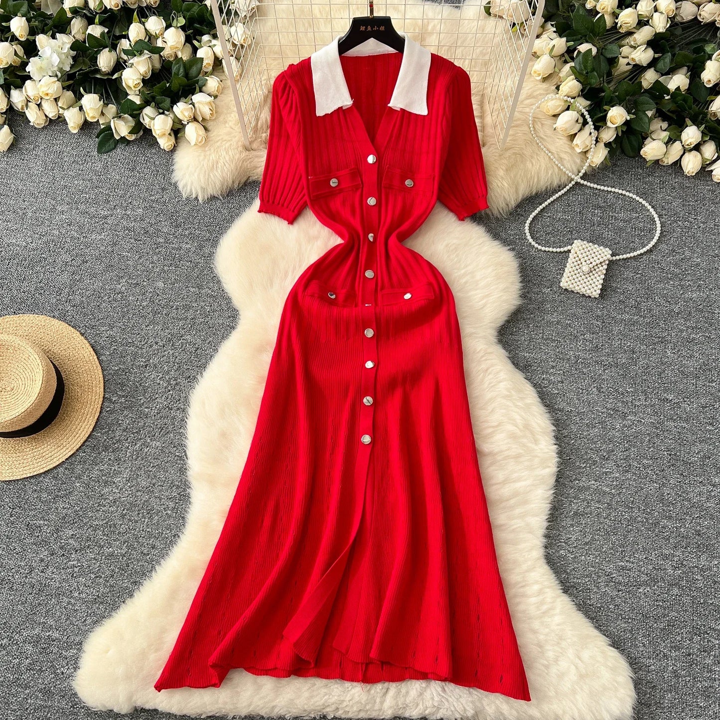 Elegant Vintage Knit Dress
