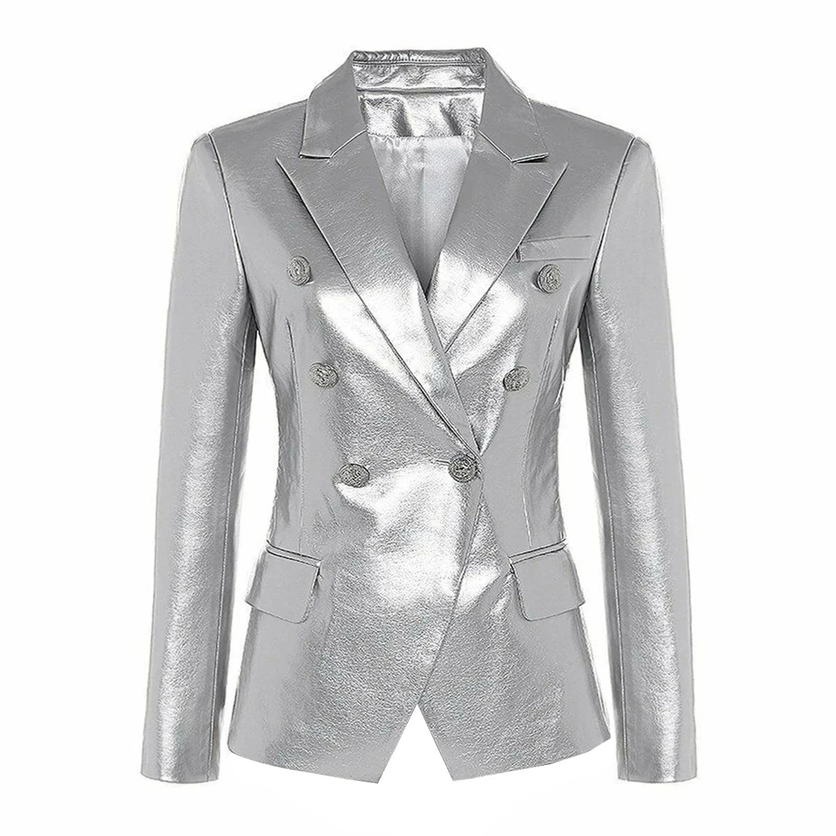 Leather Fabric Women Suit Coat