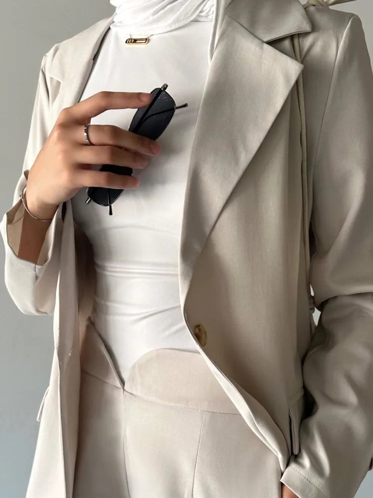 Multi Pocket Ribbon Blazer & Pants