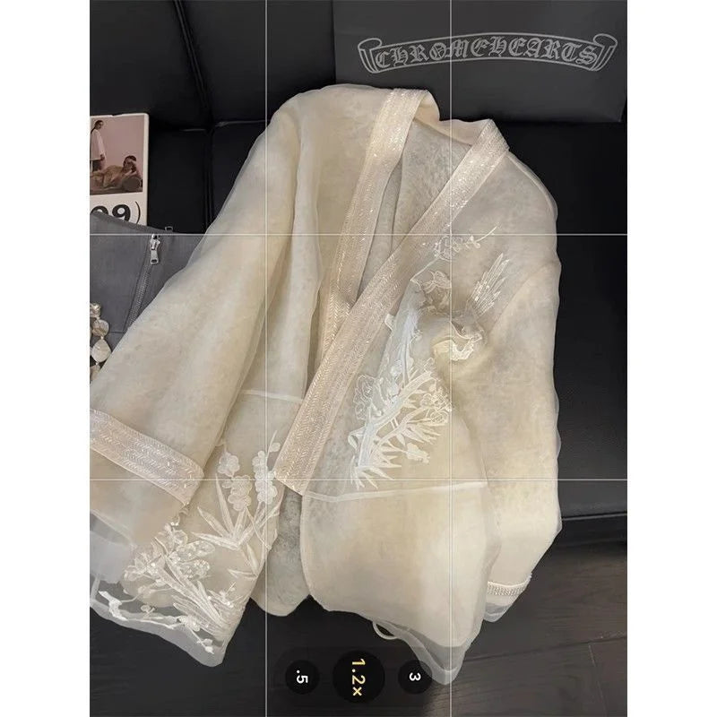 V-Neck Elegant White Jacket