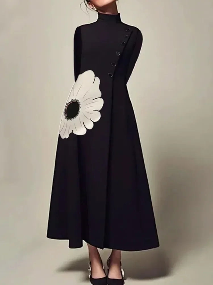 Women's Long Sleeves Floral Dress