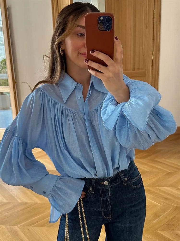 Ruffled Loose Shirt