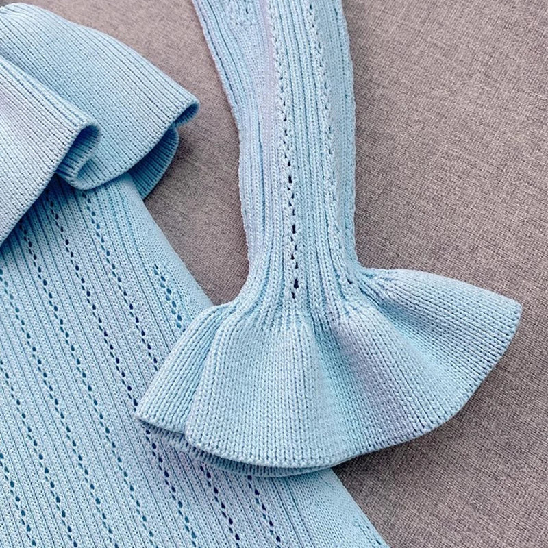 Knitted Ruffled Maxi Dress