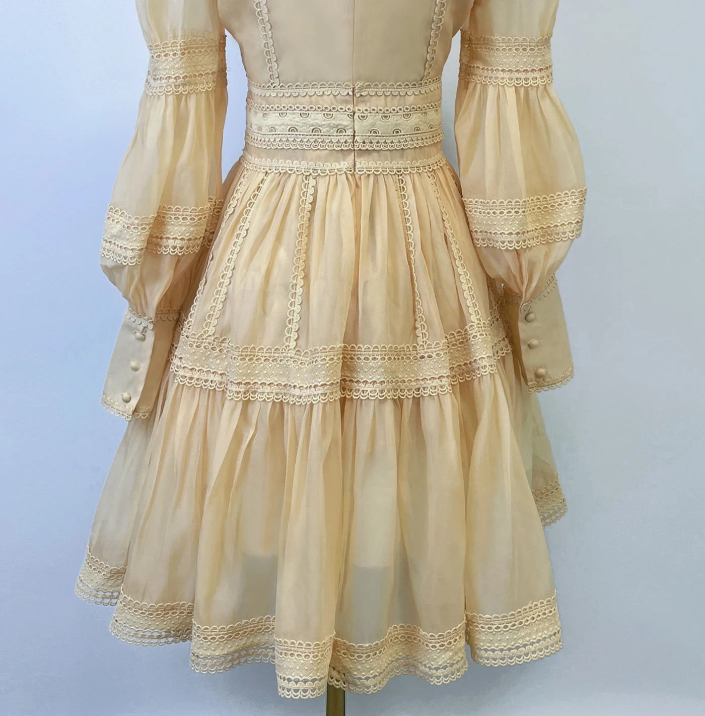 Turtleneck Puff Sleeve Elegant Dress