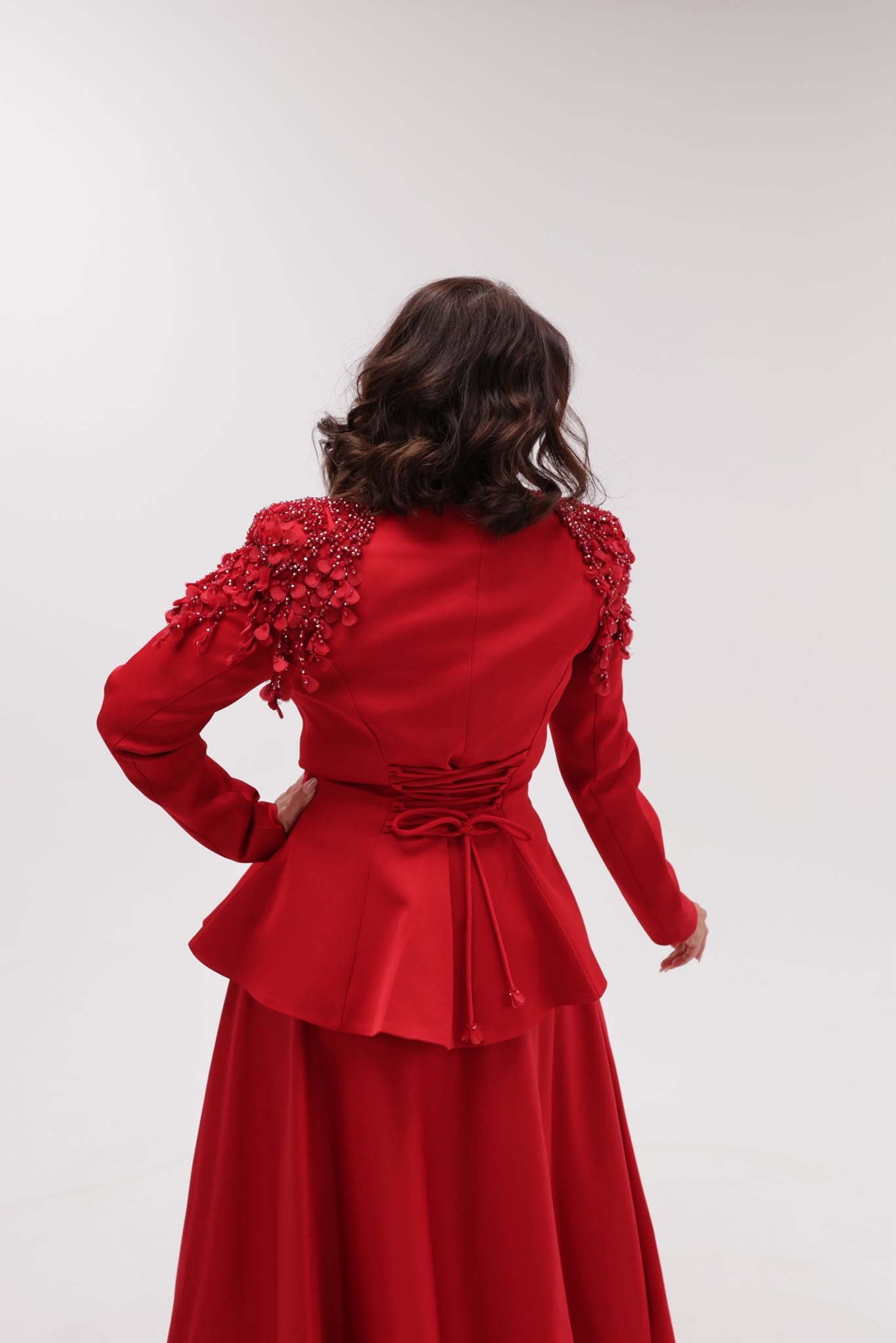 red dress from 2 pieces for ladies