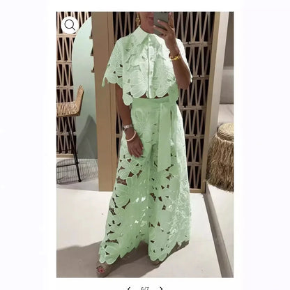 Autumn Fashion Lace Two Piece Set Women