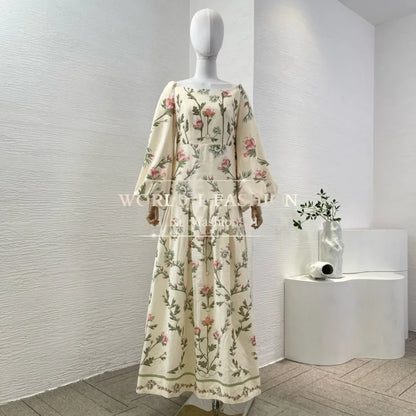 Pure Linen Yellow Midi Dress