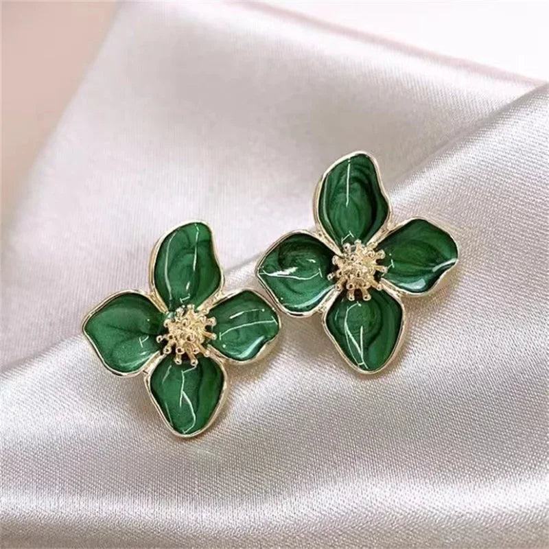 Hibiscus Glaze Flower Earrings