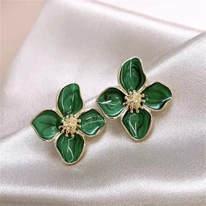 Hibiscus Glaze Flower Earrings