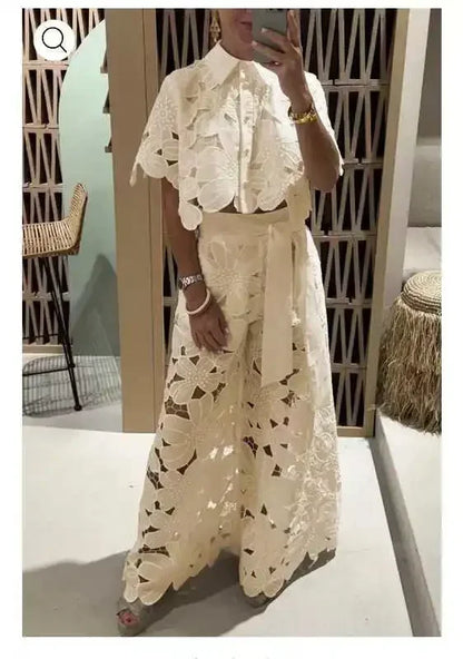 Autumn Fashion Lace Two Piece Set Women
