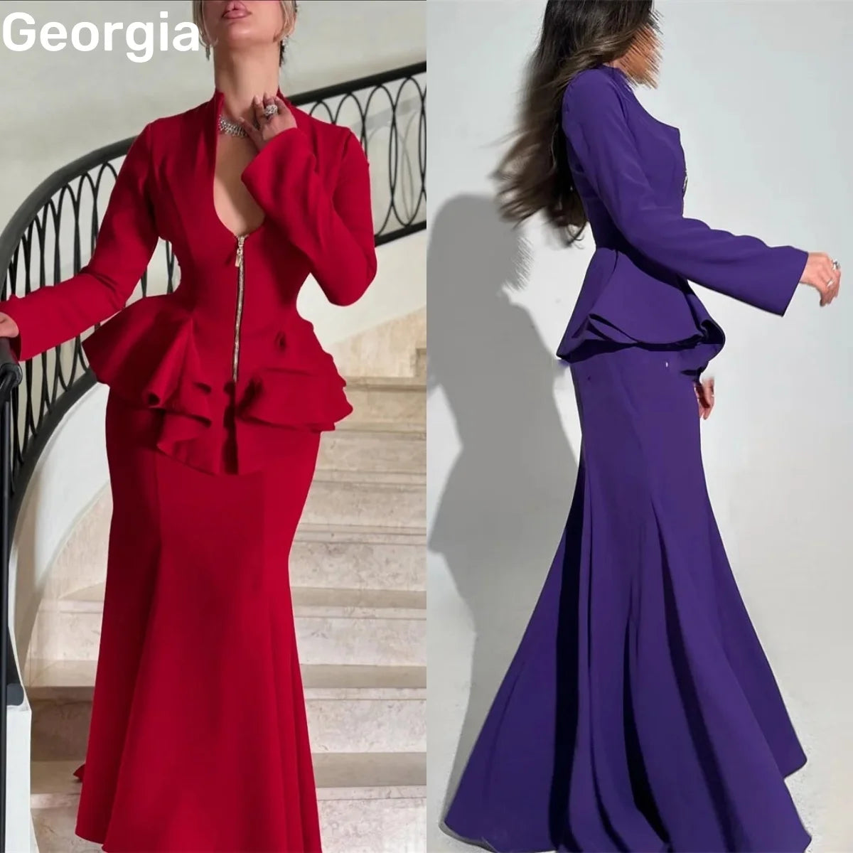 Red A-Line Luxury Evening Dresses