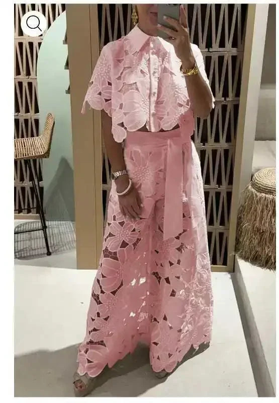 Autumn Fashion Lace Two Piece Set Women