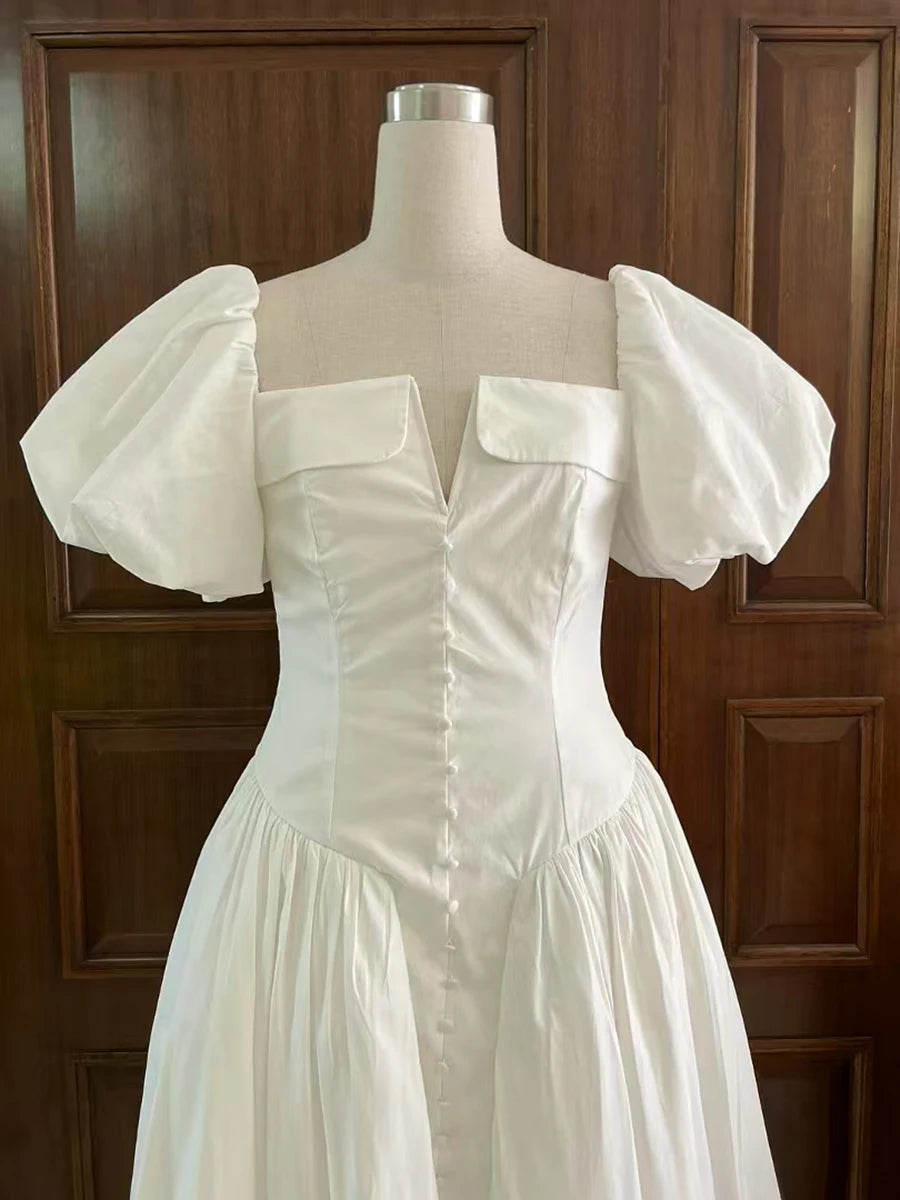 Short Sleeve High Waist Dress