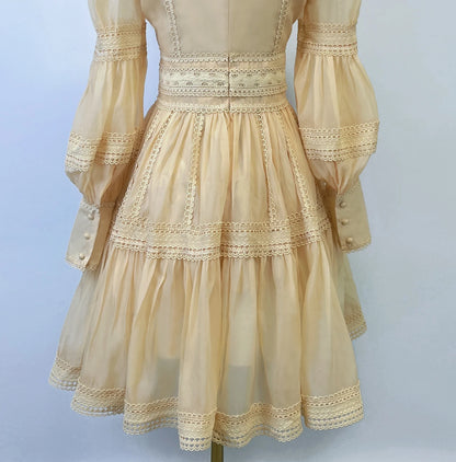 Turtleneck Puff Sleeve Elegant Dress