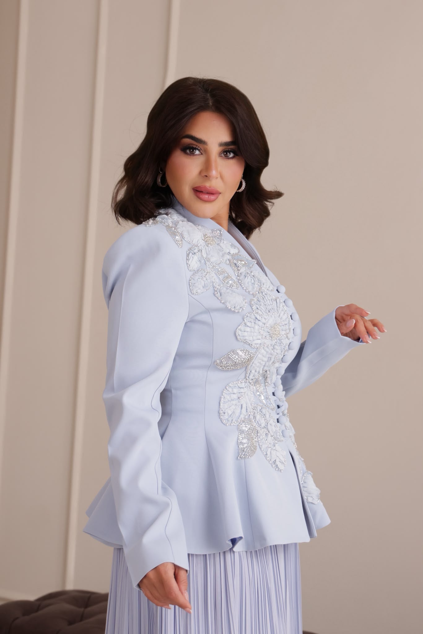 Blue 2 pieces dress for women