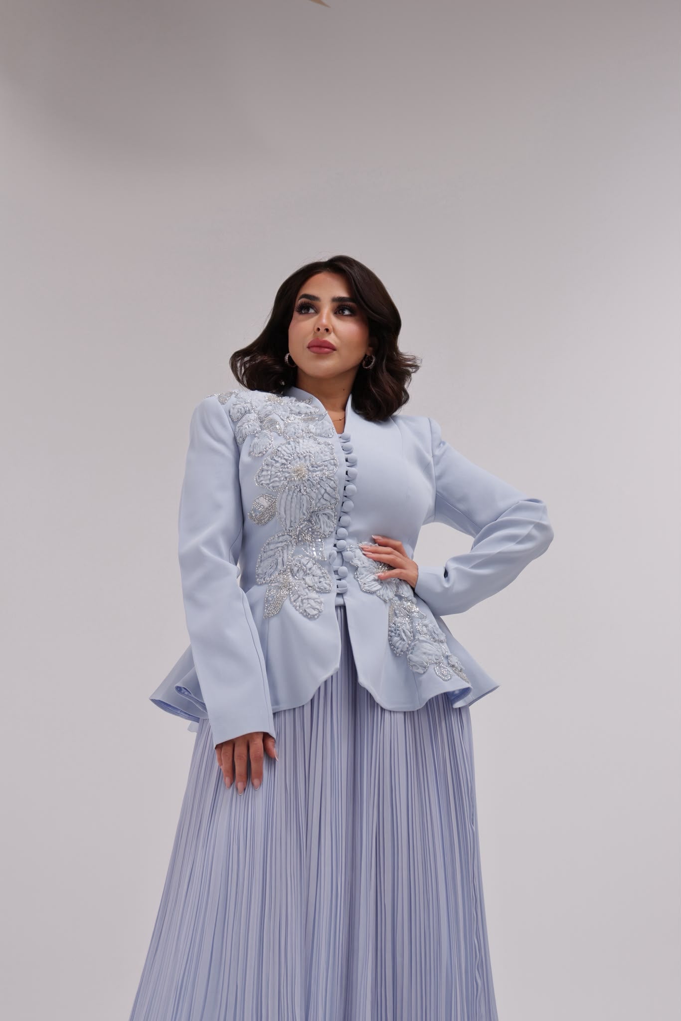 Blue 2 pieces dress for women