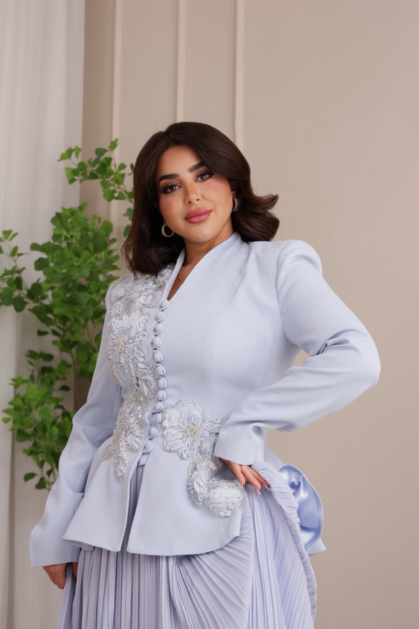 Blue 2 pieces dress for women