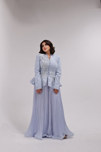 Blue 2 pieces dress for women